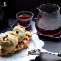 Croffle with pistachio ice cream